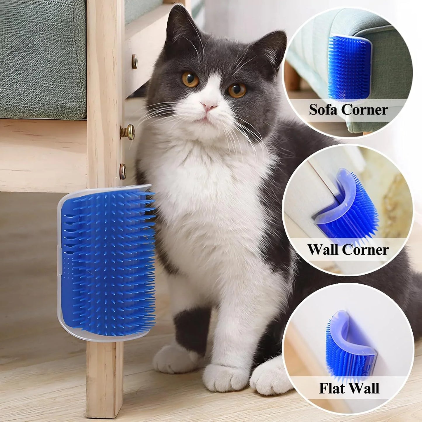 Cat Corner Scratcher Self Groomer, 2 Pcs Softer Cat Face Scratchers Wall Corner Grooming Massage Combs for Long & Short Fur Cats