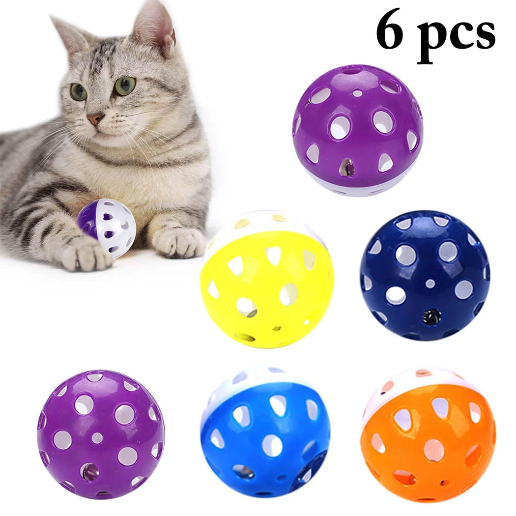 6PCS Cat Toy Bell Ball Interactive Pet Playing Toy for Kitten Cat